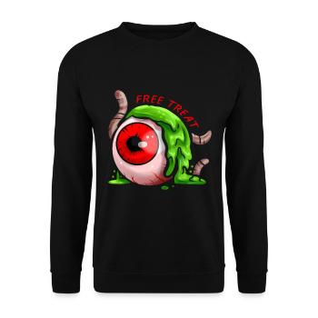 Free Treat Big Eyeball Green Slime Earthworm - Unisex Sweatshirt - black - Front - Alina (178cm) & Michal (187cm)