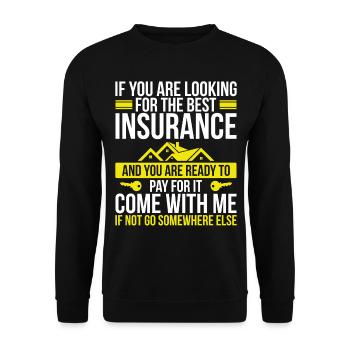 Insurance Agent House Broker Selling Insurance - Unisex Pullover - Schwarz - Vorne - Alina (178cm) & Michal (187cm)