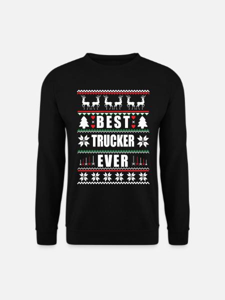 Funny Ugly Christmas Best Trucker Ever - Unisex Pullover - Schwarz