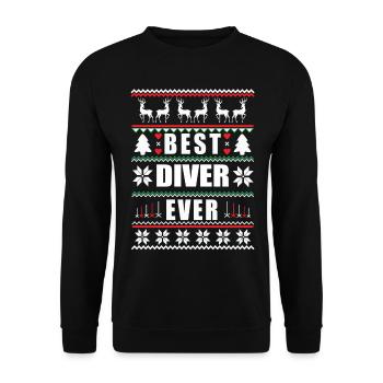 Drôle de Noël moche Meilleur plongeur de tous les temps - Sweat-shirt Unisexe - noir - Devant - Alina (178cm) & Michal (187cm)