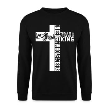 Enduro MTB Mountain Bike Riding - Unisex Sweatshirt - black - Front - Alina (178cm) & Michal (187cm)