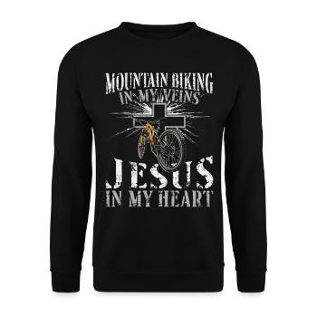 Enduro MTB Mountain Bike Riding - Unisex Sweatshirt - black - Front - Alina (178cm) & Michal (187cm)