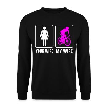 Funny Road Bike Riding Cycling - Unisex Pullover - Schwarz - Vorne - Alina (178cm) & Michal (187cm)