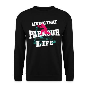 Parkour Free Running Traceur - Unisex Sweatshirt - black - Front - Alina (178cm) & Michal (187cm)