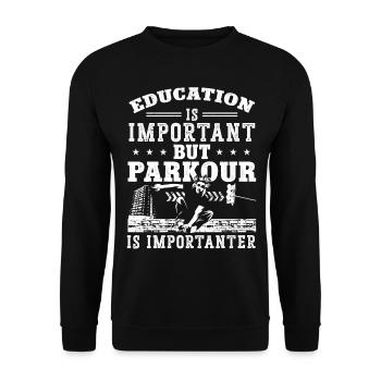 Parkour Free Running Traceur - Unisex Sweatshirt - black - Front - Alina (178cm) & Michal (187cm)