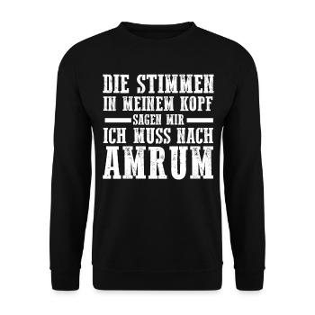 Nordsee Amrum - Unisex Pullover - Schwarz - Vorne - Alina (178cm) & Michal (187cm)