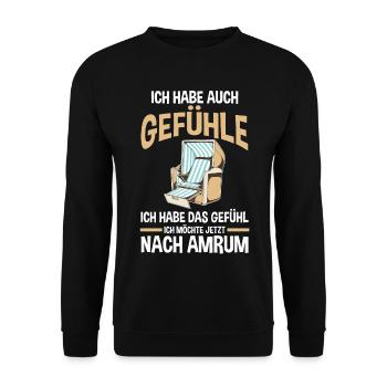 Nordsee Amrum - Unisex Pullover - Schwarz - Vorne - Alina (178cm) & Michal (187cm)