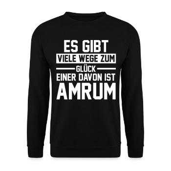 Nordsee Amrum - Unisex Pullover - Schwarz - Vorne - Alina (178cm) & Michal (187cm)