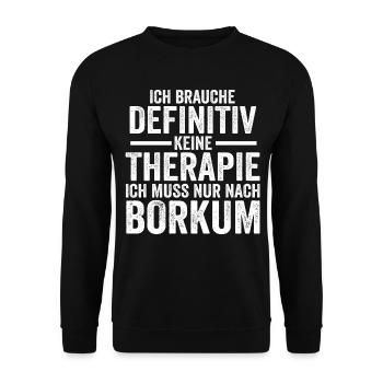 Nordsee Borkum - Unisex Pullover - Schwarz - Vorne - Alina (178cm) & Michal (187cm)