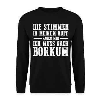 Nordsee Borkum - Unisex Pullover - Schwarz - Vorne - Alina (178cm) & Michal (187cm)
