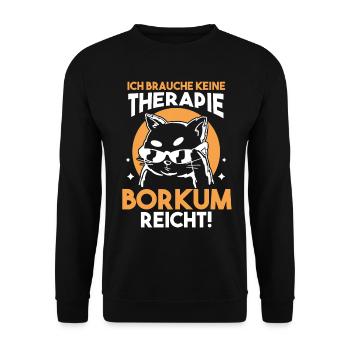 Nordsee Borkum - Unisex Pullover - Schwarz - Vorne - Alina (178cm) & Michal (187cm)