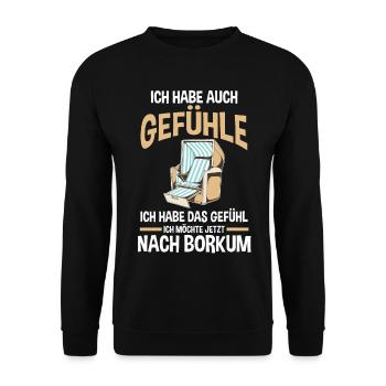 Nordsee Borkum - Unisex Pullover - Schwarz - Vorne - Alina (178cm) & Michal (187cm)