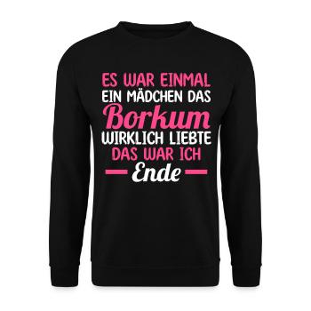 Nordsee Borkum - Unisex Pullover - Schwarz - Vorne - Alina (178cm) & Michal (187cm)