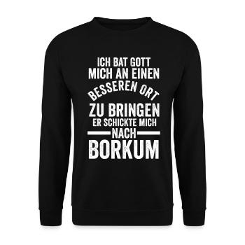 Nordsee Borkum - Unisex Pullover - Schwarz - Vorne - Alina (178cm) & Michal (187cm)