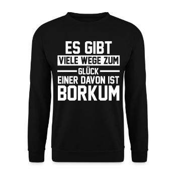 Nordsee Borkum - Unisex Pullover - Schwarz - Vorne - Alina (178cm) & Michal (187cm)