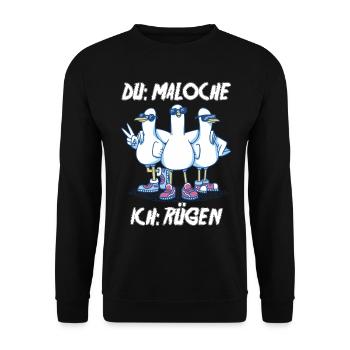Ostsee Tauben Rügen - Unisex Pullover - Schwarz - Vorne - Alina (178cm) & Michal (187cm)