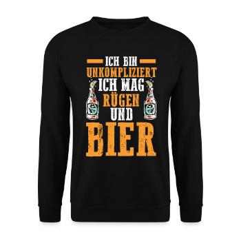 Ostsee Bier Rügen - Unisex Pullover - Schwarz - Vorne - Alina (178cm) & Michal (187cm)