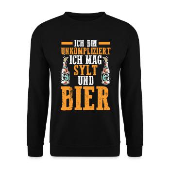 Nordsee Bier Sylt - Unisex Pullover - Schwarz - Vorne - Alina (178cm) & Michal (187cm)