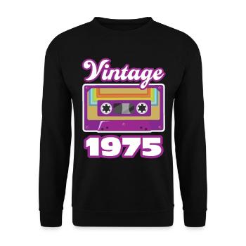 1975 Année de construction Cadeau d’anniversaire - Sweat-shirt Unisexe - noir - Devant - Alina (178cm) & Michal (187cm)