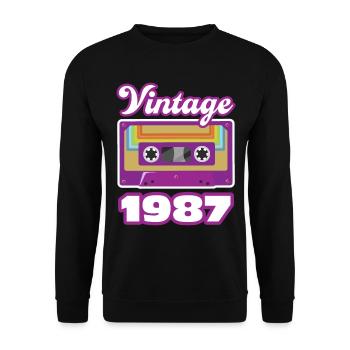 1987 Année de construction cadeau d’anniversaire - Sweat-shirt Unisexe - noir - Devant - Alina (178cm) & Michal (187cm)