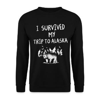 Alaska Geschenk Kinder Herren Damen USA Natur Eis - Unisex Pullover - Schwarz - Vorne - Alina (178cm) & Michal (187cm)