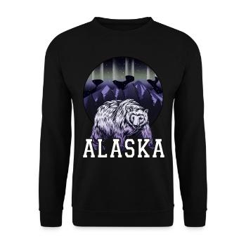 Alaska Gift USA Nature Bear Denali Grizzly Forest - Sweat-shirt Unisexe - noir - Devant - Alina (178cm) & Michal (187cm)