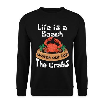 Crabe Tshirt Crabe Crevettes Scorpion Homard - Sweat-shirt Unisexe - noir - Devant - Alina (178cm) & Michal (187cm)