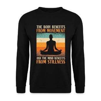 Serenity Meditating Yoga Fan Spiritual Relaxation - Unisex Sweatshirt - black - Front - Alina (178cm) & Michal (187cm)