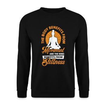 Serenity Meditating Yoga Fan Spiritual Relaxation - Unisex Sweatshirt - black - Front - Alina (178cm) & Michal (187cm)