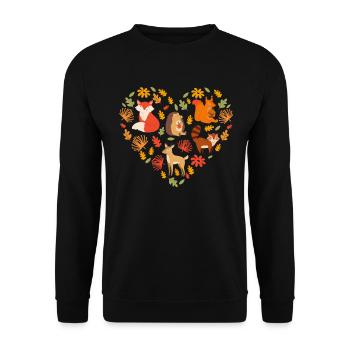 Naturliebhaber Wildtiere Wald Tiere Dschungel - Unisex Pullover - Schwarz - Vorne - Alina (178cm) & Michal (187cm)