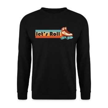Inline Skate Gift Rollerskates Roller 70s - Unisex Sweatshirt - black - Front - Alina (178cm) & Michal (187cm)