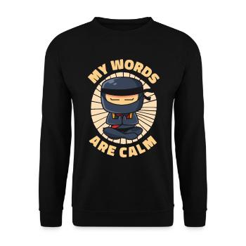 Serenity Ninja Fan Calm Yoga Lover Peaceful - Unisex Sweatshirt - black - Front - Alina (178cm) & Michal (187cm)