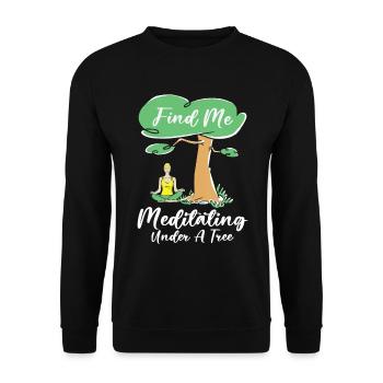 Serenity Meditating Nature Fan Spiritual Yoga - Unisex Sweatshirt - black - Front - Alina (178cm) & Michal (187cm)