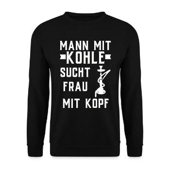 Shisha Geschenk für Wasserpfeife Shishabar Pfeife - Unisex Pullover - Schwarz - Vorne - Alina (178cm) & Michal (187cm)