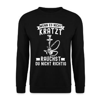 Shisha Tshirt Herren Damen Wasserpfeife Pfeife - Unisex Pullover - Schwarz - Vorne - Alina (178cm) & Michal (187cm)