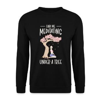 Serenity Meditating Nature Fan Spiritual Yoga - Unisex Sweatshirt - black - Front - Alina (178cm) & Michal (187cm)
