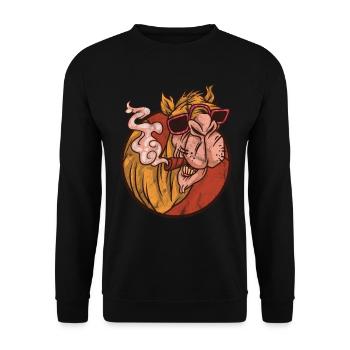 Camel Gift Lama Alpaga Llama Animal Fumer - Sweat-shirt Unisexe - noir - Devant - Alina (178cm) & Michal (187cm)