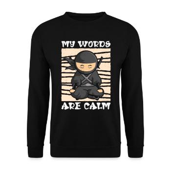 Serenity Ninja Fan Calm Yoga Lover Peaceful - Unisex Sweatshirt - black - Front - Alina (178cm) & Michal (187cm)