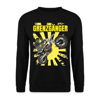 Motocross / Enduro / Freestyle mx / Dirtbike retro - Unisex Pullover - Schwarz - Vorne - Alina (178cm) & Michal (187cm)