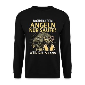 Angeln Fishing Fisher Angelrute Karpfen Rute Fisch - Unisex Pullover - Schwarz - Vorne - Alina (178cm) & Michal (187cm)