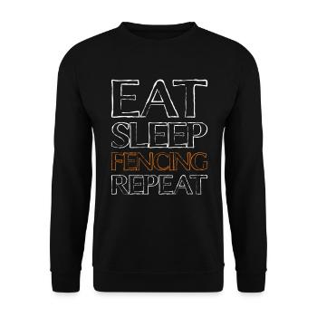 Manger sleep Fencing - Sweat-shirt Unisexe - noir - Devant - Alina (178cm) & Michal (187cm)
