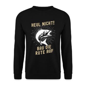 Fishing Tshirt Man Fisherman Rod Fishing Fishing - Unisex Sweatshirt - black - Front - Alina (178cm) & Michal (187cm)