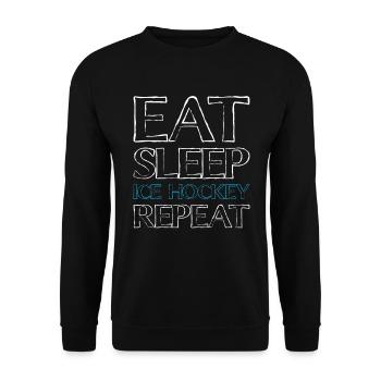 Manger du hockey sur glace pour dormir - Sweat-shirt Unisexe - noir - Devant - Alina (178cm) & Michal (187cm)