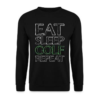 Essen Schlafen Golf - Unisex Pullover - Schwarz - Vorne - Alina (178cm) & Michal (187cm)