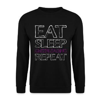 eat sleep cheerleading - Unisex Pullover - Schwarz - Vorne - Alina (178cm) & Michal (187cm)