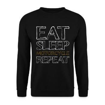 Manger sleep moto - Sweat-shirt Unisexe - noir - Devant - Alina (178cm) & Michal (187cm)