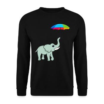 Elephant Elephant Elephant Proboscis Zoo Circus - Unisex Sweatshirt - black - Front - Alina (178cm) & Michal (187cm)