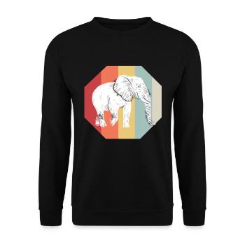 Elephant Gift For Proboscis Africa Wilderness Zoo - Unisex Sweatshirt - black - Front - Alina (178cm) & Michal (187cm)