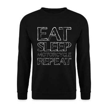 Manger sleep moto - Sweat-shirt Unisexe - noir - Devant - Alina (178cm) & Michal (187cm)