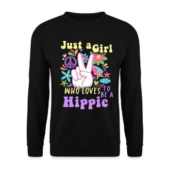 Hippie Peace Groovy Flowerpower Boho Woodstock - Sweat-shirt Unisexe - noir - Devant - Alina (178cm) & Michal (187cm)